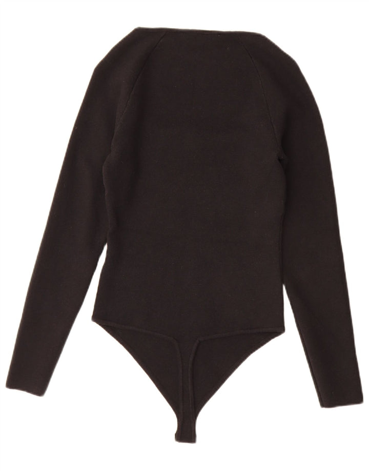 Abercrombie & Fitch Womens Long Sleeve Bodysuit UK 12 Medium Black
