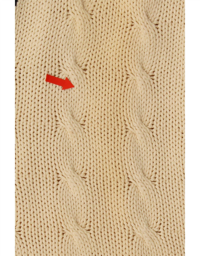 ESPRIT Mens V-Neck Jumper Sweater XL Off White Cotton Vintage Esprit and Second-Hand Esprit from Messina Hembry 