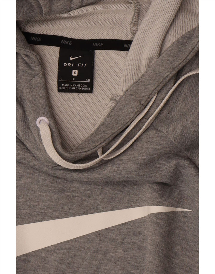 Nike Mens Dri Fit Graphic Hoodie Jumper Small Grey Flecked
