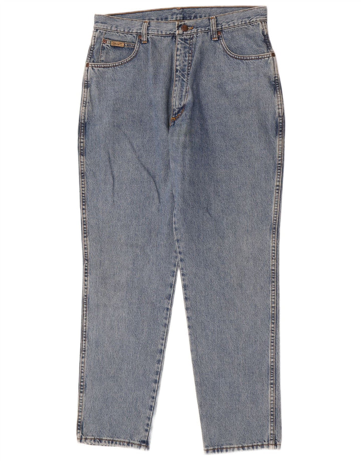 Wrangler Womens Poplin Tapered Jeans W33 L30 Blue Cotton