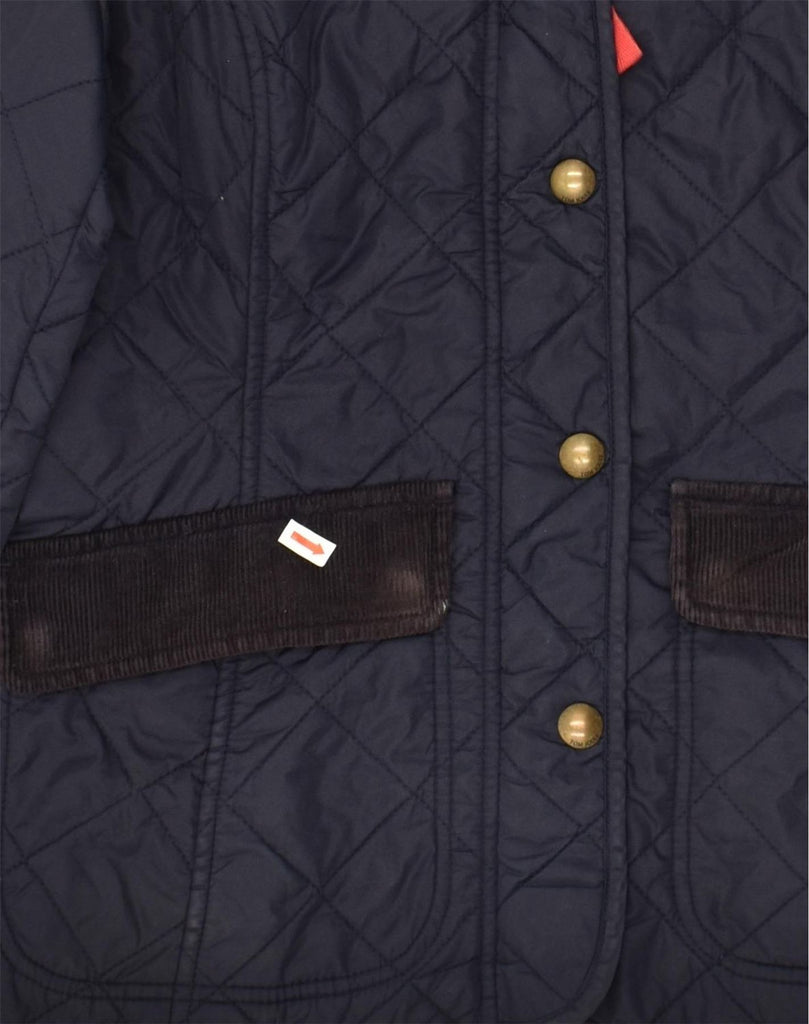 JOULES Womens Quilted Jacket UK 10 Small  Navy Blue Polyamide | Vintage Joules | Thrift | Second-Hand Joules | Used Clothing | Messina Hembry 