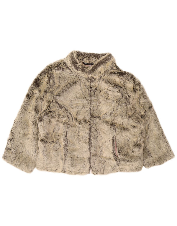 Marks & Spencer Womens 3/4 Sleeve Faux Fur Bolero Jacket UK 20 2XL Grey