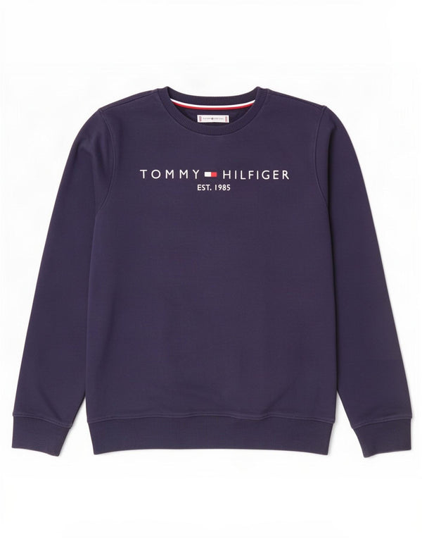 Tommy Hilfiger Boys Graphic Sweatshirt Jumper 13-14 Years Navy Blue Cotton