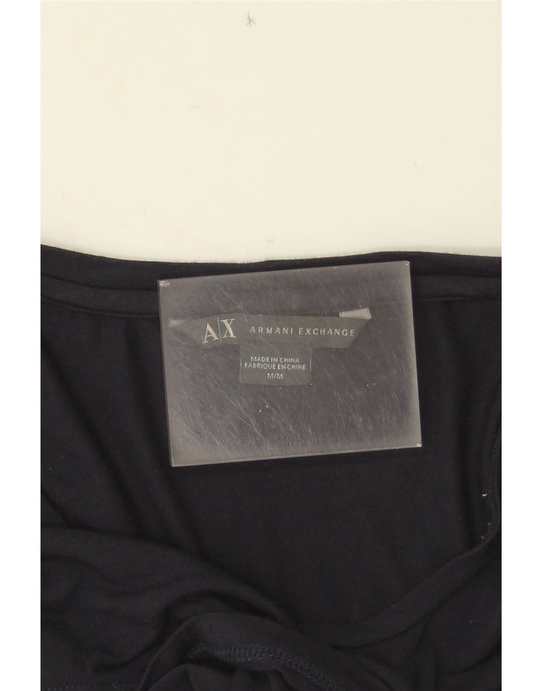 Armani Exchange Womens T-Shirt Top UK 14 Medium Navy Blue Geometric