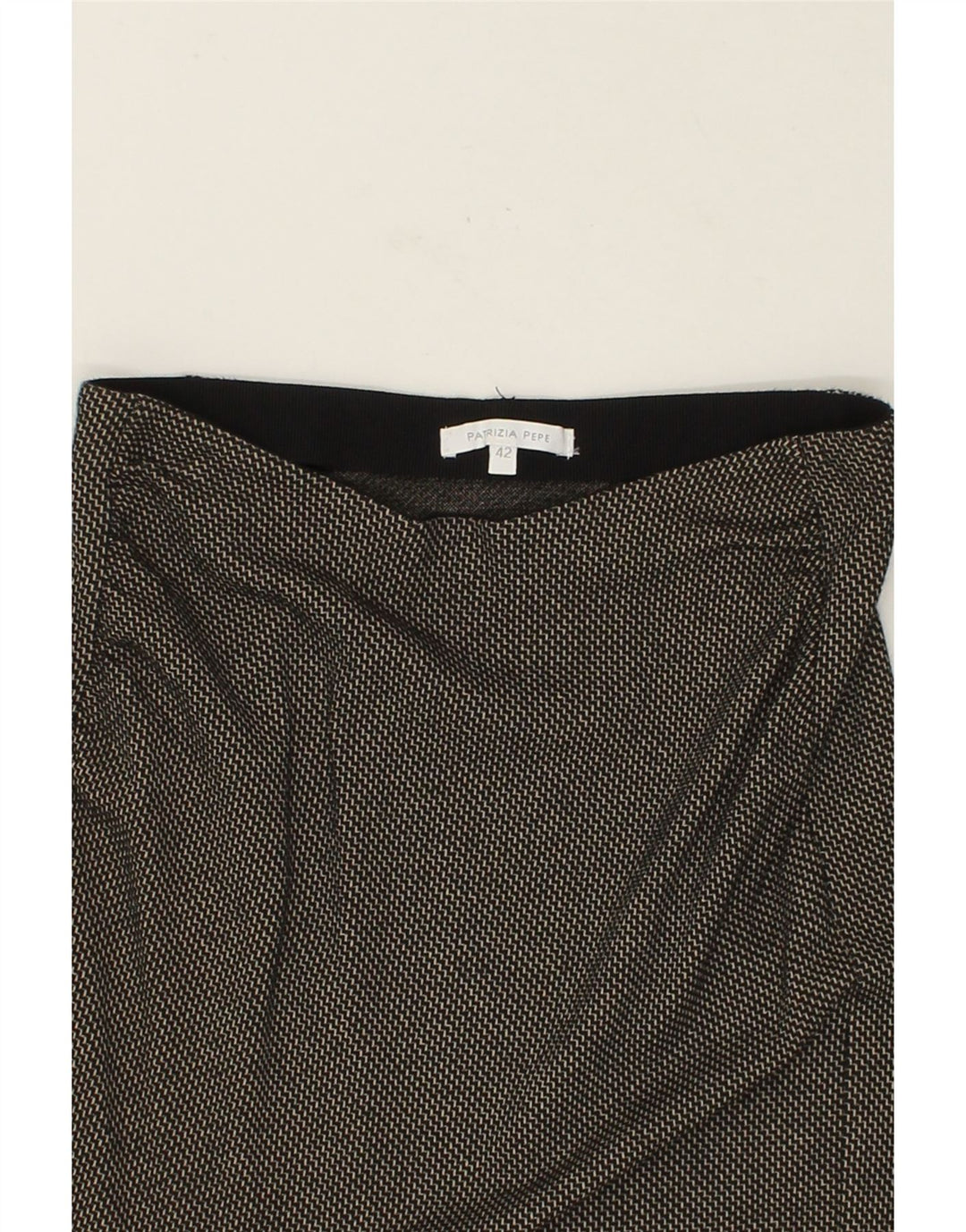 PATRIZIA PEPE Womens Midi Skirt IT 42 Medium W28 Black Chevron Viscose Vintage Patrizia Pepe and Second-Hand Patrizia Pepe from Messina Hembry 