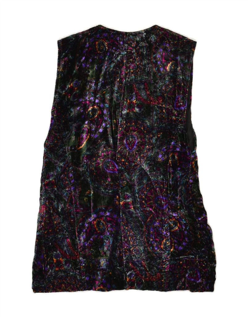 VINTAGE Womens Velvet Gilet IT 44 Medium W24 L17  Purple Paisley | Vintage Vintage | Thrift | Second-Hand Vintage | Used Clothing | Messina Hembry 