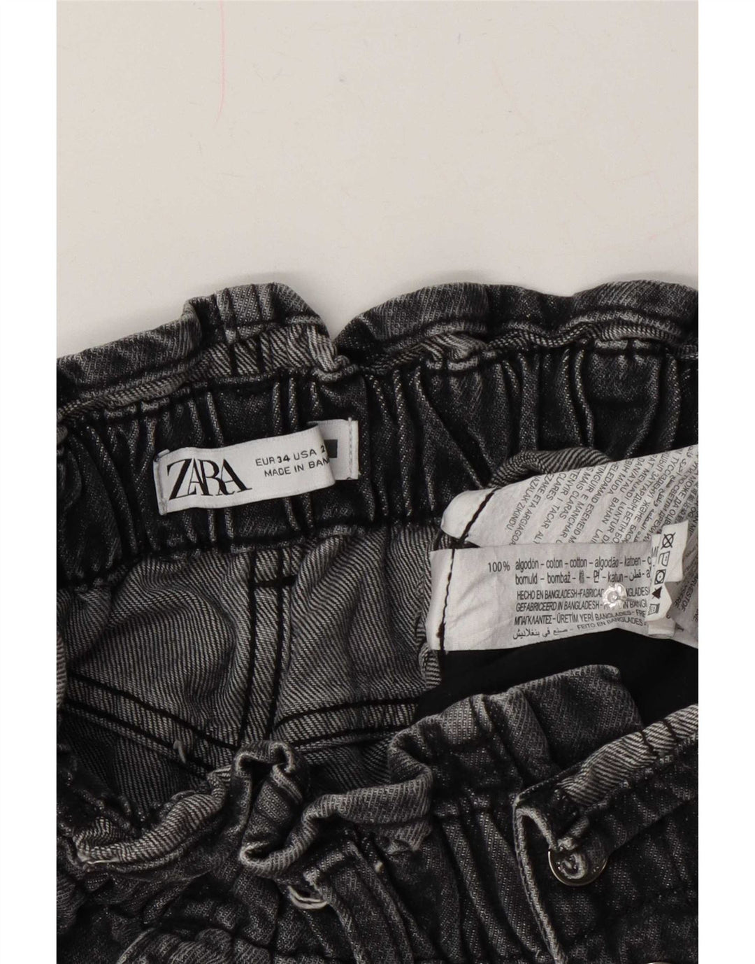 Zara Womens Denim Shorts EU 34 2XS W24 Grey Cotton
