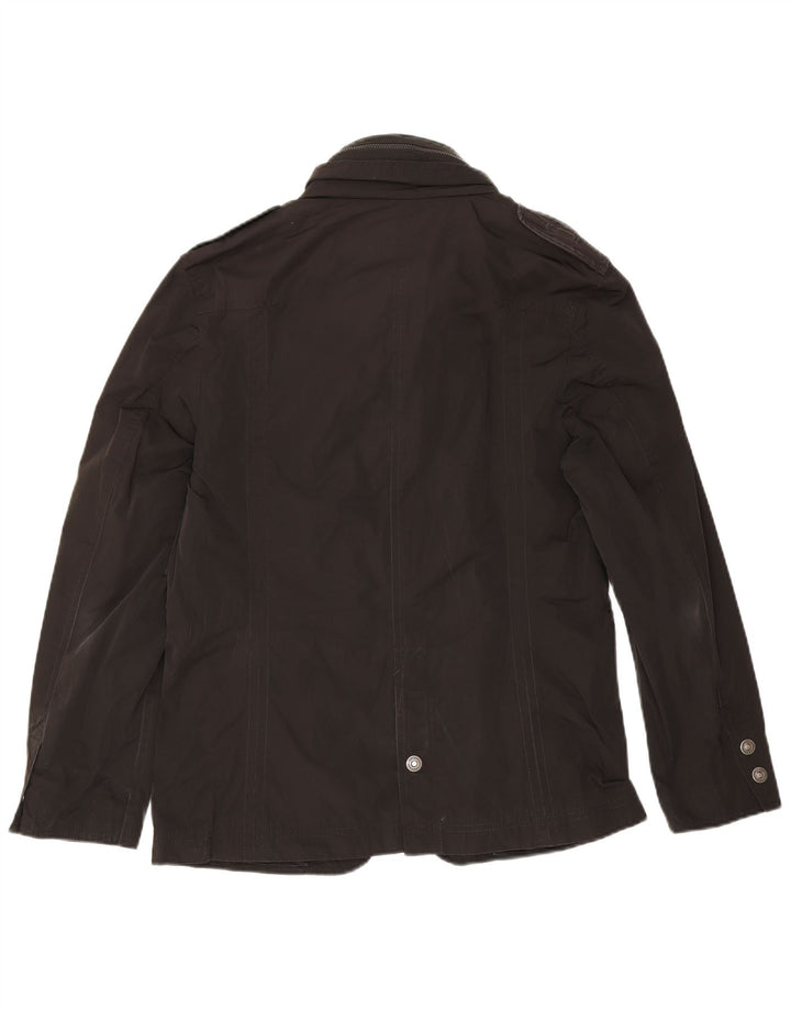 Calvin Klein Mens Military Hooded 2 Button Blazer Jacket UK 36 Small Black