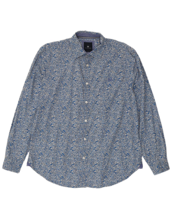 Crew Clothing Mens Classic Fit Shirt Large Blue Floral Cotton
