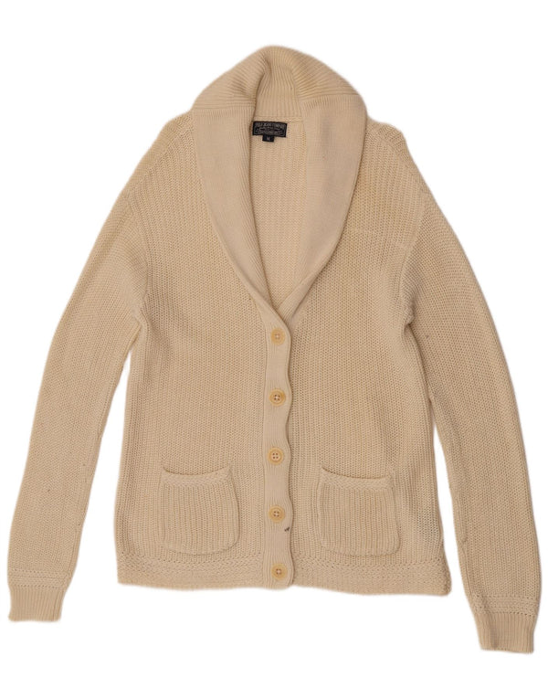 Ralph Lauren Womens Cardigan Sweater UK 12 Medium Yellow Cotton