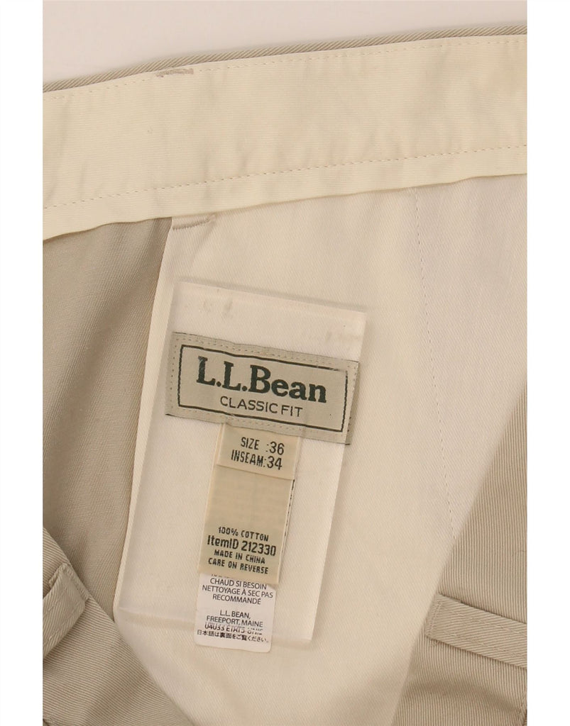 L.L.BEAN Mens Classic Fit Chino Trousers W36 L34 Grey Cotton Vintage L.L.Bean and Second-Hand L.L.Bean from Messina Hembry 