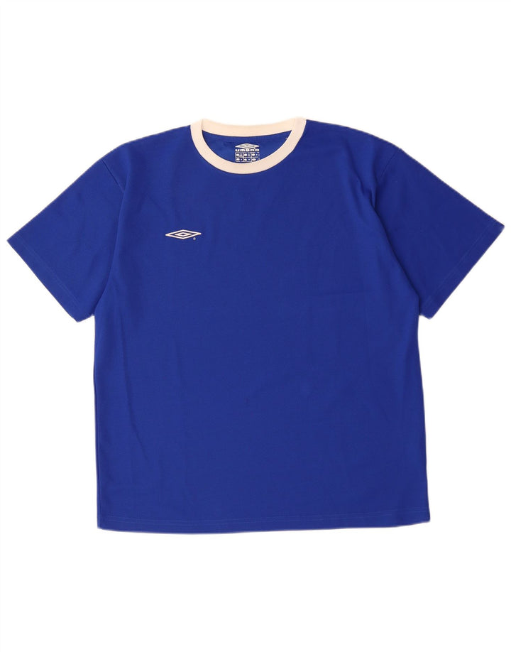 Umbro Mens T-Shirt Top Medium Blue Polyester