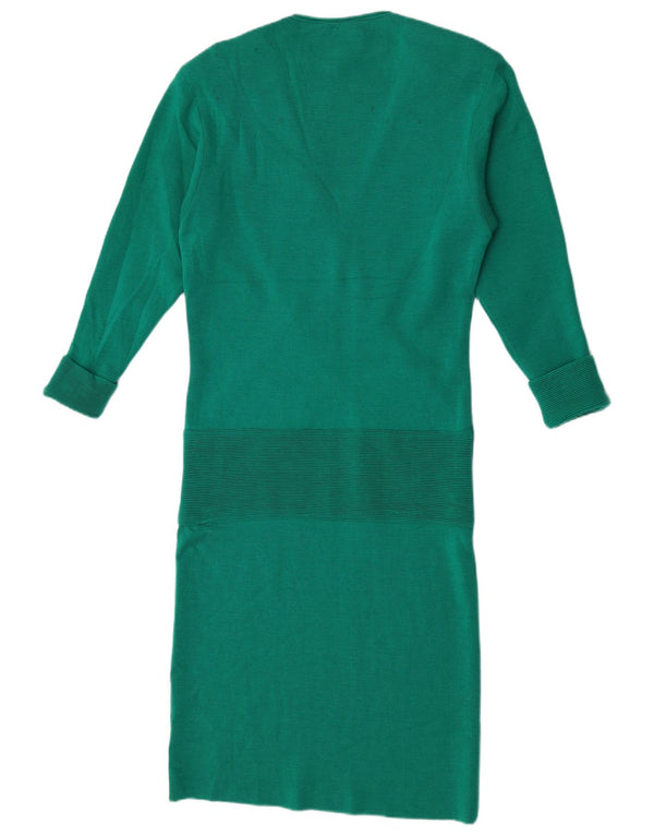 De Pietri Womens Jumper Dress IT 44 Medium Green Wool