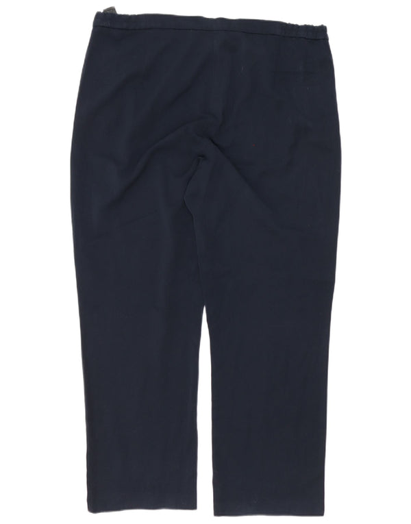 Marks & Spencer Womens Slim Fit Casual Trousers W38 L27 Navy Blue Viscose
