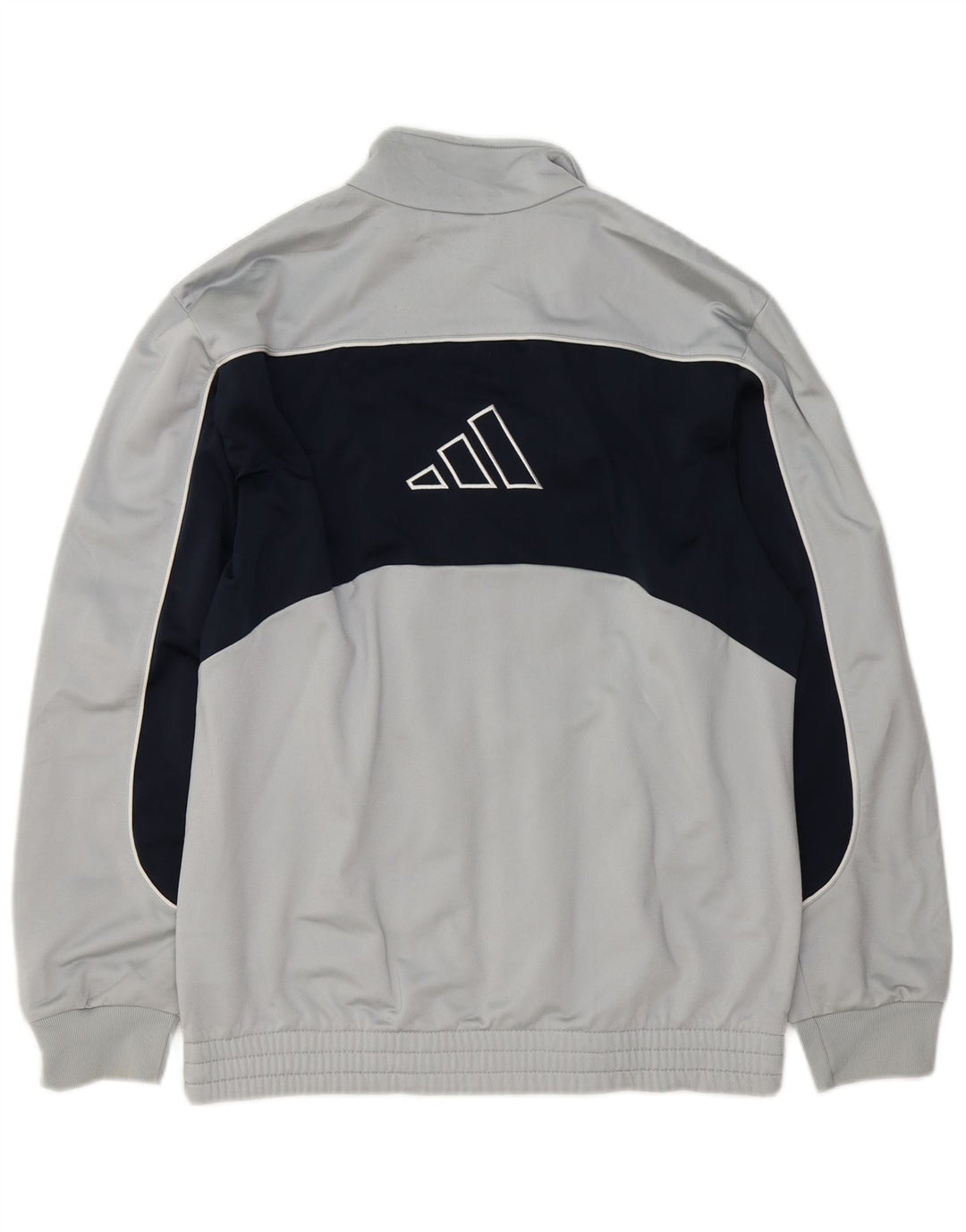 Adidas Mens Tracksuit Top Jacket UK 36/38 Small Grey Colourblock Polyester