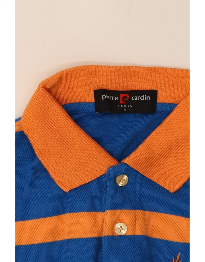 PIERRE CARDIN Mens Polo Shirt Medium Blue Striped Vintage Pierre Cardin and Second-Hand Pierre Cardin from Messina Hembry 