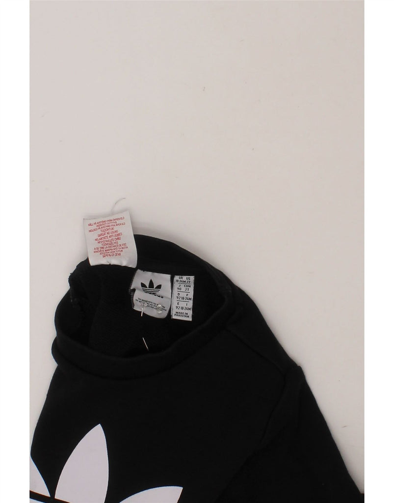 ADIDAS Baby Boys Graphic Sweatshirt Jumper 18-24 Months Black Cotton Vintage Adidas and Second-Hand Adidas from Messina Hembry 