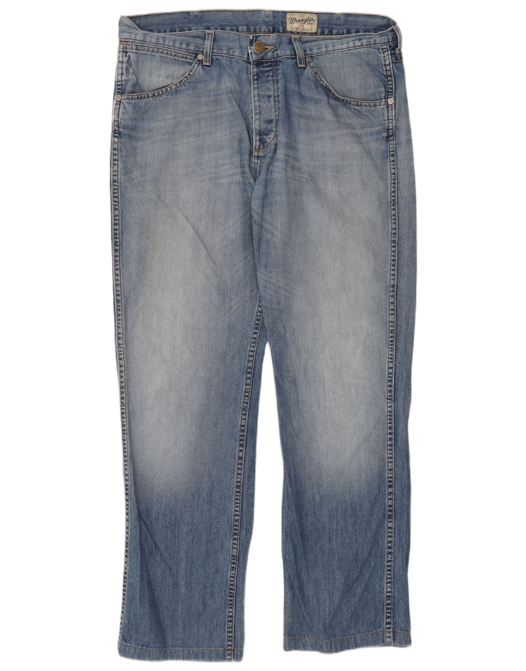 Wrangler Mens Straight Jeans W36 L31 Blue Cotton