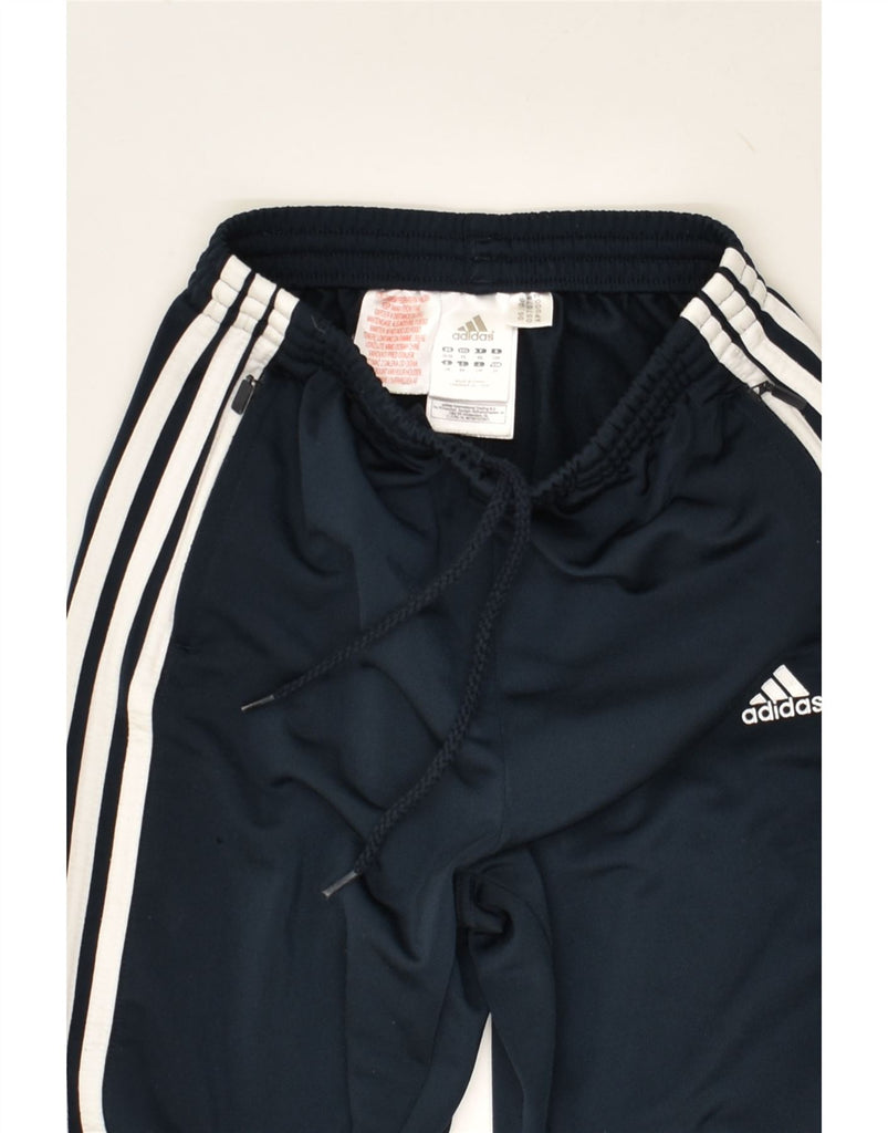 ADIDAS Boys Tracksuit Trousers 7-8 Years Navy Blue Colourblock Polyester | Vintage Adidas | Thrift | Second-Hand Adidas | Used Clothing | Messina Hembry 