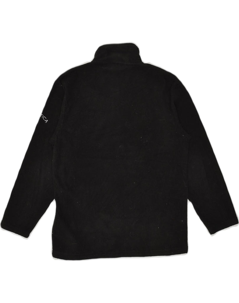 NAUTICA Mens Zip Neck Fleece Jumper Medium Black Polyester | Vintage Nautica | Thrift | Second-Hand Nautica | Used Clothing | Messina Hembry 