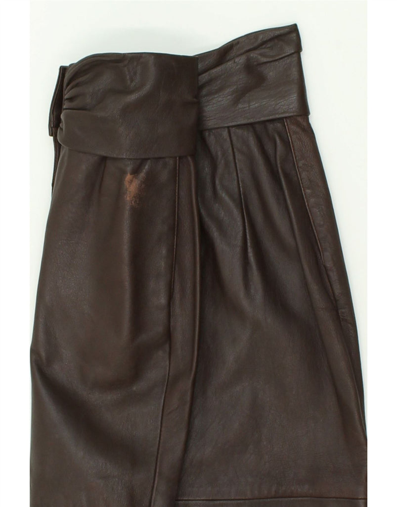 VINTAGE Womens Leather Skirt IT 40 Small W26 Brown Leather | Vintage Vintage | Thrift | Second-Hand Vintage | Used Clothing | Messina Hembry 