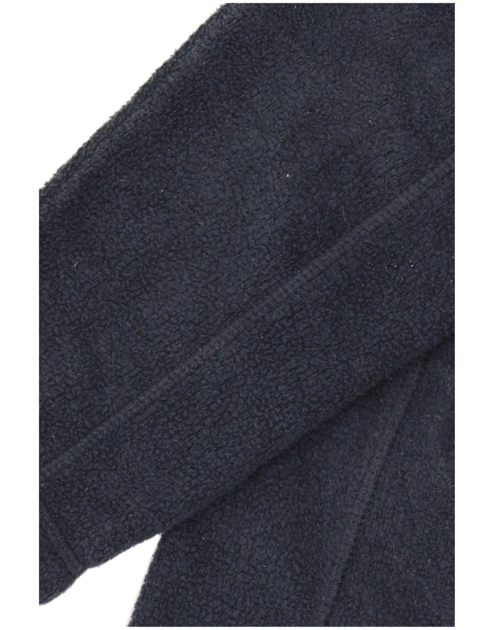 Fat Face Boys Zip Neck Fleece Jumper 10-11 Years Navy Blue Polyester