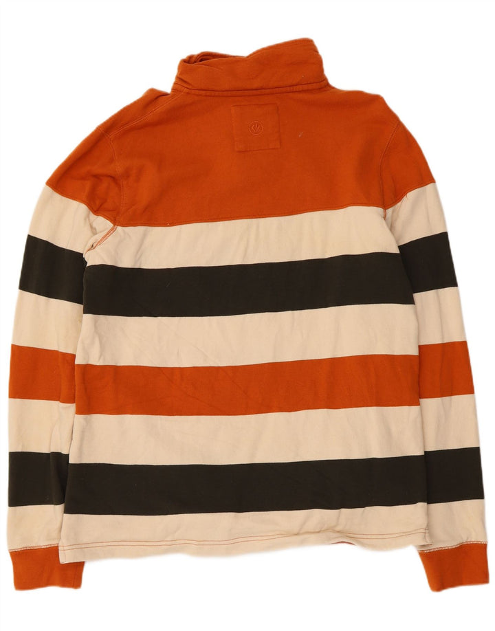 Fat Face Mens Button Neck Sweatshirt Jumper Small Multicoloured Striped