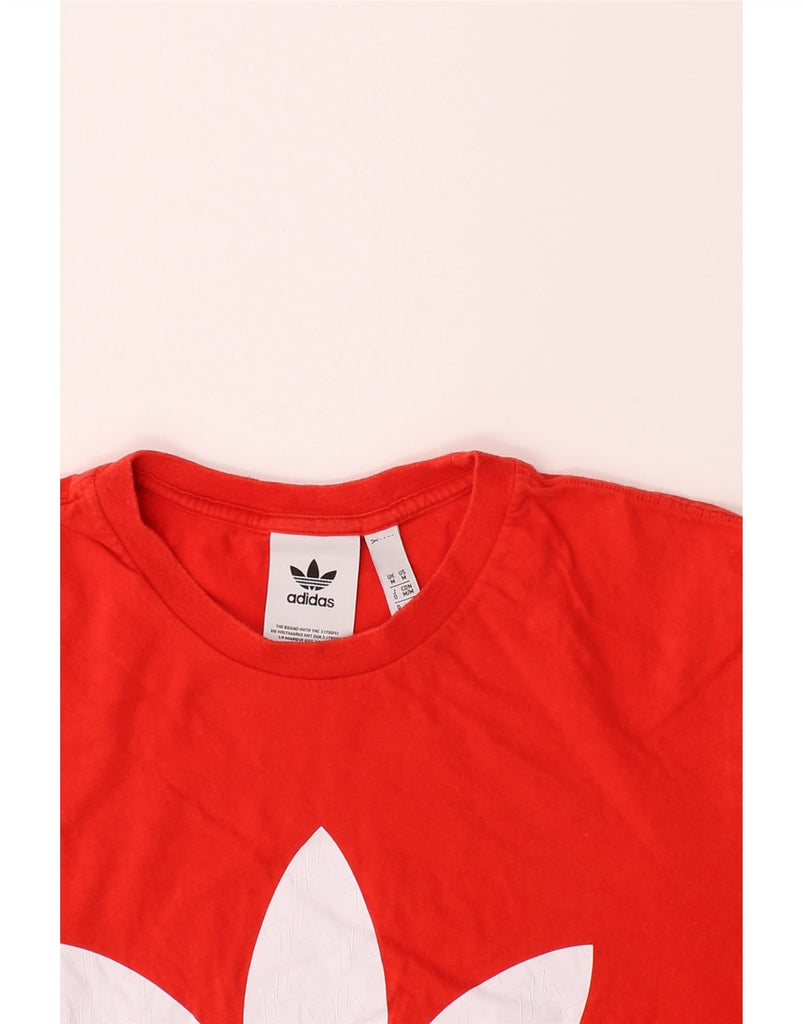 ADIDAS Mens Graphic T-Shirt Top Medium Red Colourblock Cotton Vintage Adidas and Second-Hand Adidas from Messina Hembry 