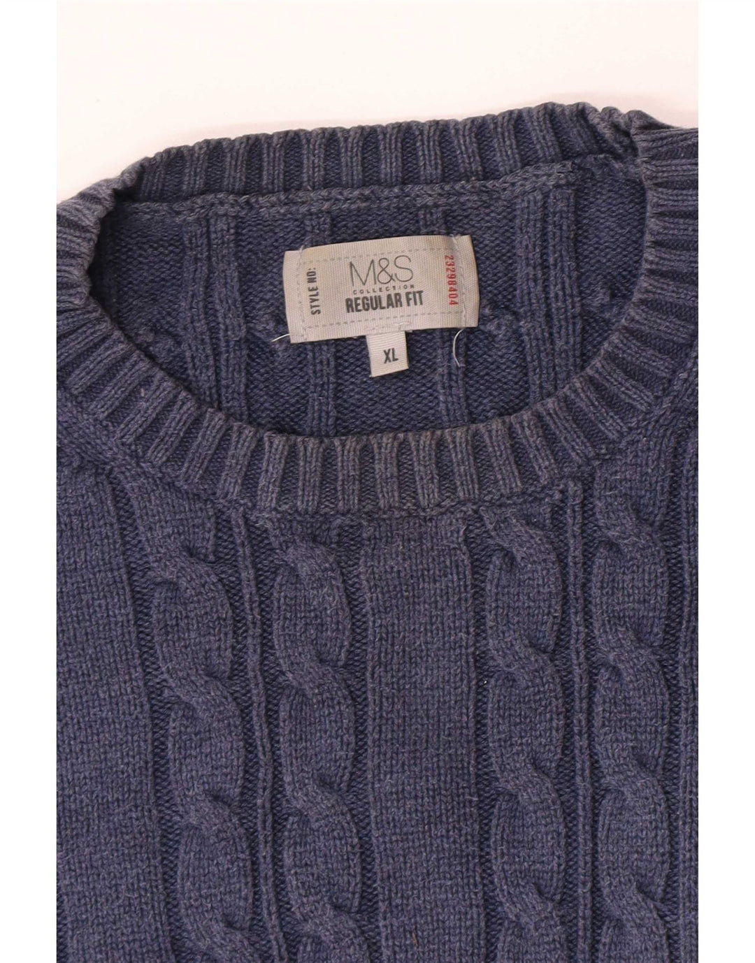 Marks & Spencer Mens Regular Fit Crew Neck Jumper Sweater XL Navy Blue