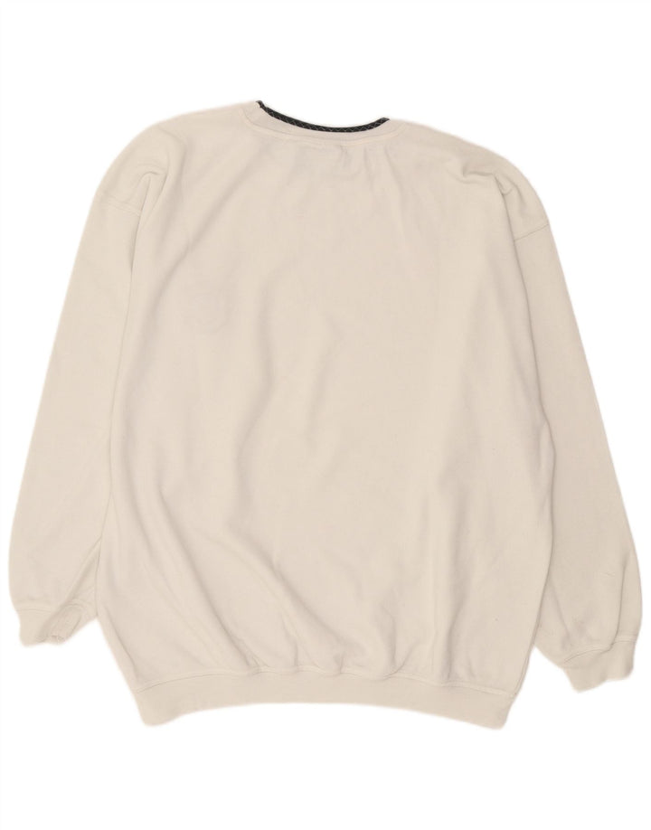 Vintage Mens Sweatshirt Jumper 2XL White Cotton