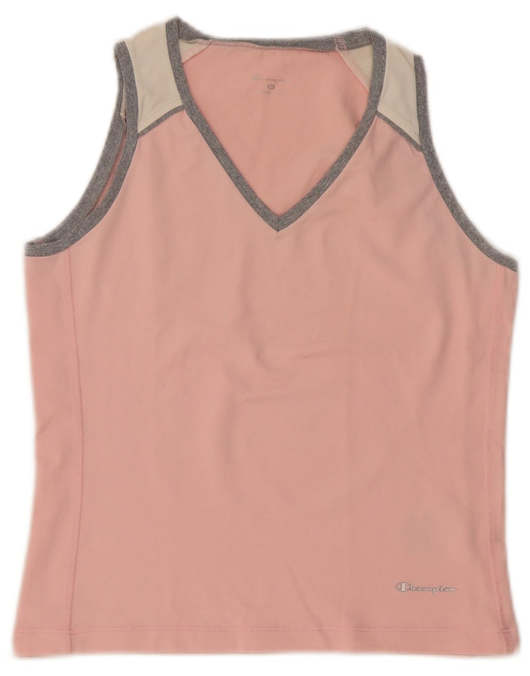 Champion Womens Vest Top UK 12 Medium Pink Colourblock Polyamide