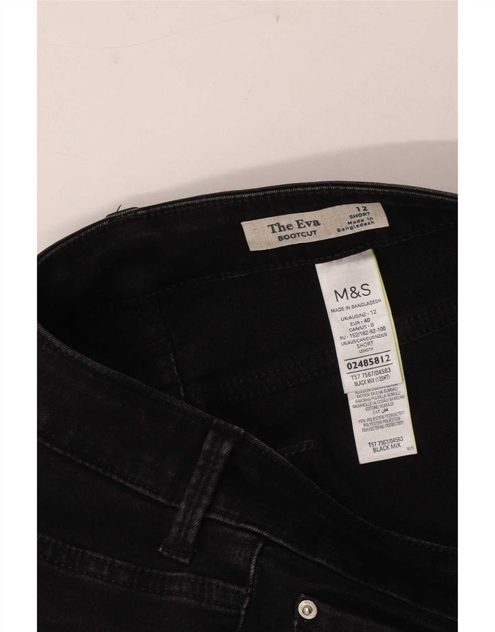 Marks & Spencer Womens The Eva Bootcut Jeans UK 12 Medium W30 L28 Black