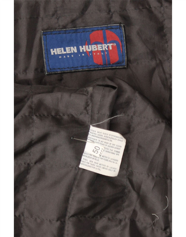 Helen Hubert Mens Leather Jacket IT 50 Large Black Leather