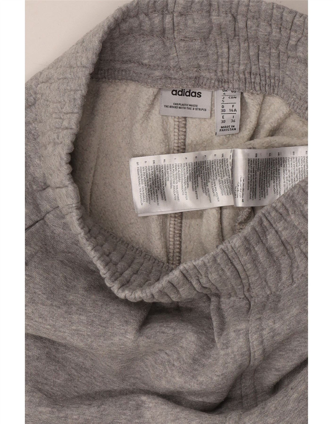 ADIDAS Womens Tracksuit Trousers Joggers UK 4 XS Grey Flecked Cotton