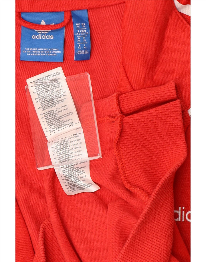 ADIDAS Mens Tracksuit Top Jacket XL Red Cotton