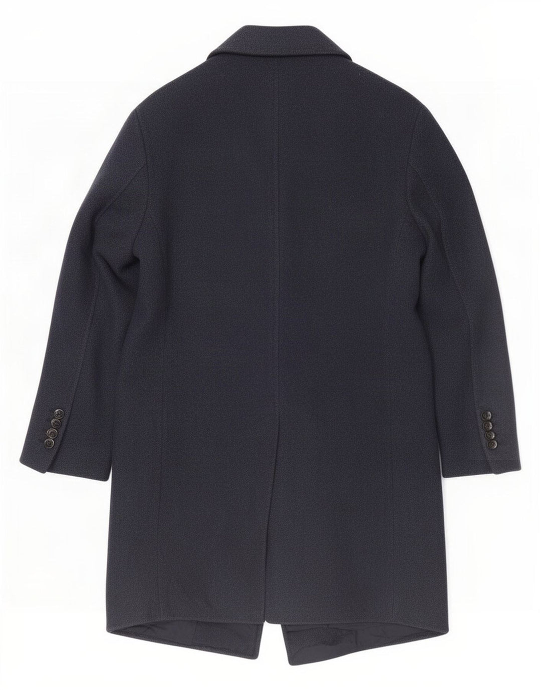 Massimo Dutti Mens Overcoat UK 38 Medium Navy Blue Acrylic