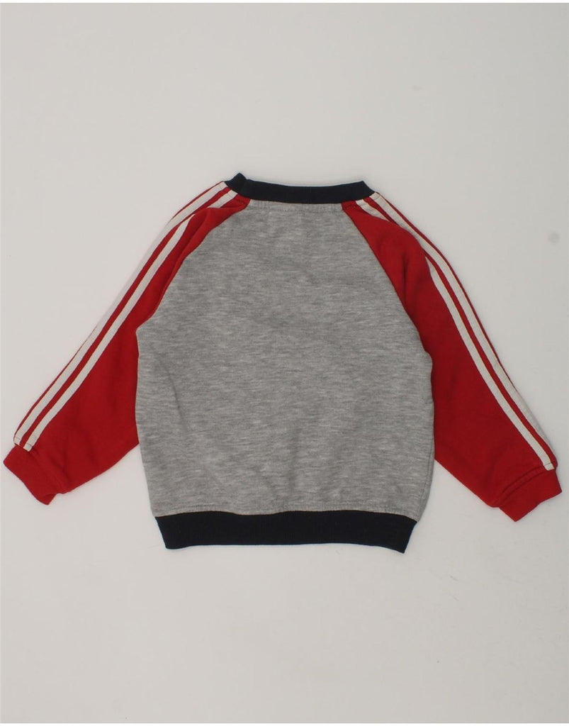 ADIDAS Baby Boys Sweatshirt Jumper 18-24 Months Grey Colourblock Cotton | Vintage Adidas | Thrift | Second-Hand Adidas | Used Clothing | Messina Hembry 