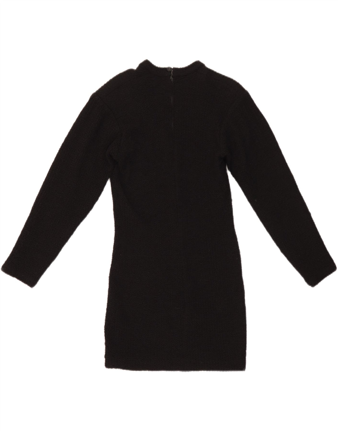 Vintage Womens Long Sleeve Bodycon Dress UK 12 Medium Black