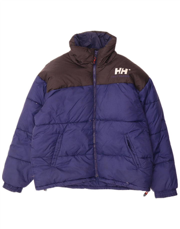 Helly Hansen Mens Graphic Padded Jacket UK 40 Large Blue Colourblock Nylon