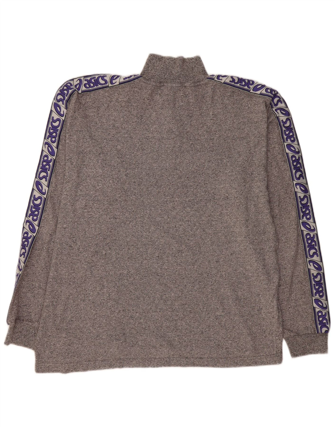 ASICS Mens Zip Neck Graphic Top Long Sleeve 2XL Grey