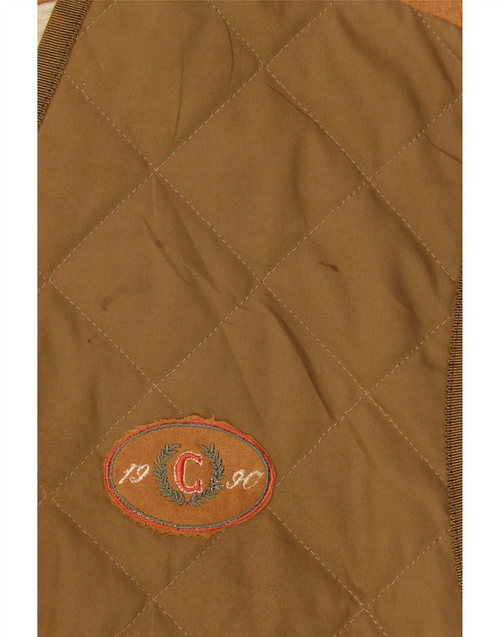 Casucci Mens Quilted Gilet UK 36 Small Khaki Polyester