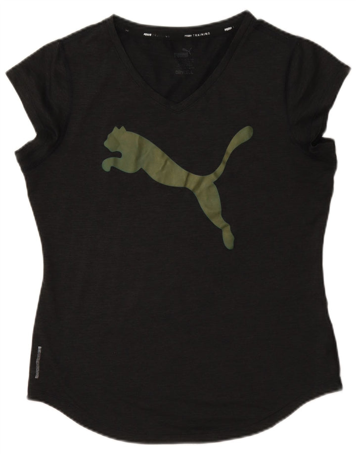 Puma Womens Graphic T-Shirt Top UK 12 Medium Grey