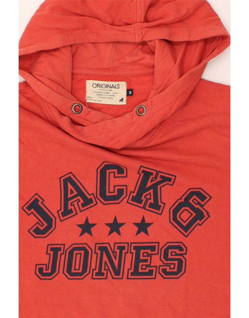 JACK & JONES Mens Graphic Hoodie Jumper Medium Red Cotton | Vintage Jack & Jones | Thrift | Second-Hand Jack & Jones | Used Clothing | Messina Hembry 