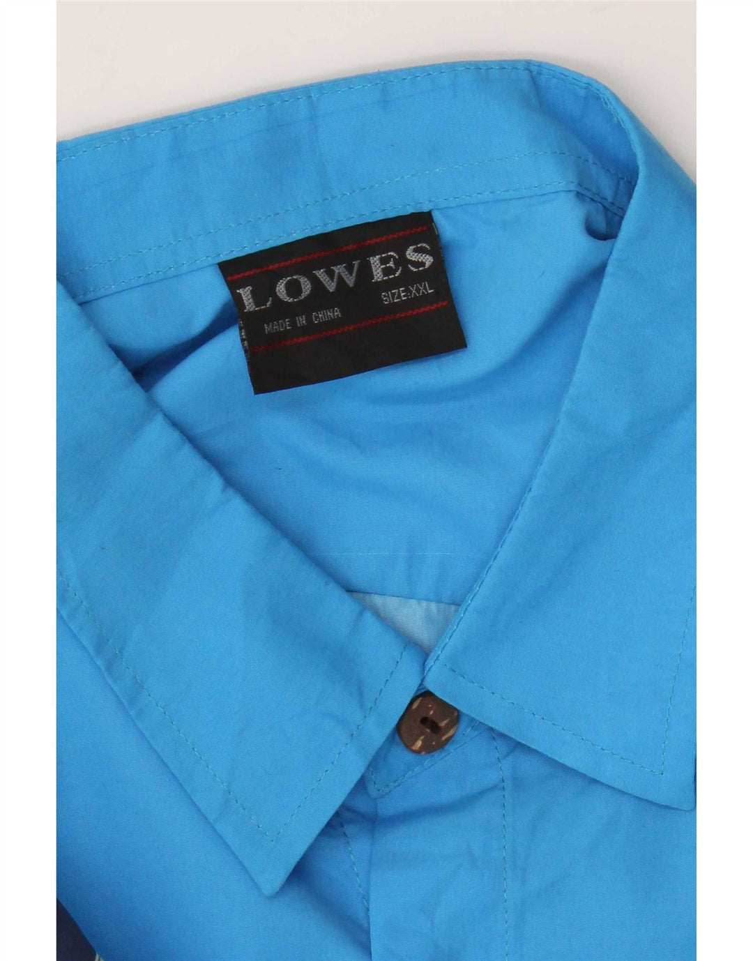 Lowes Mens Short Sleeve Shirt 2XL Blue Floral Polyester Hawaiian