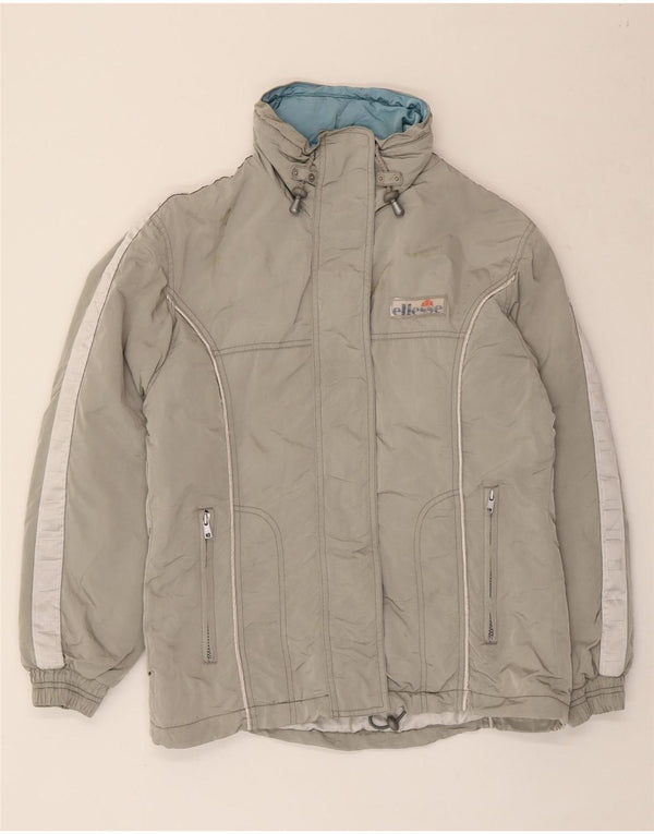 Ellesse Womens Oversized Hooded Padded Jacket UK 8 Small  Grey Polyamide