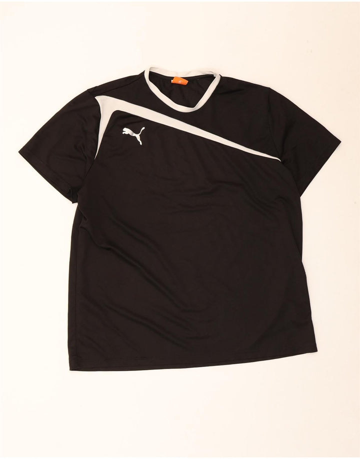 Puma Mens T-Shirt Top 2XL Black Colourblock Polyester