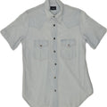 TRUSSARDI Mens Short Sleeve Shirt Small Beige Cotton | Vintage Trussardi | Thrift | Second-Hand Trussardi | Used Clothing | Messina Hembry 