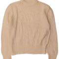Vintage Womens Crew Neck Jumper Sweater UK 12 Medium Off White