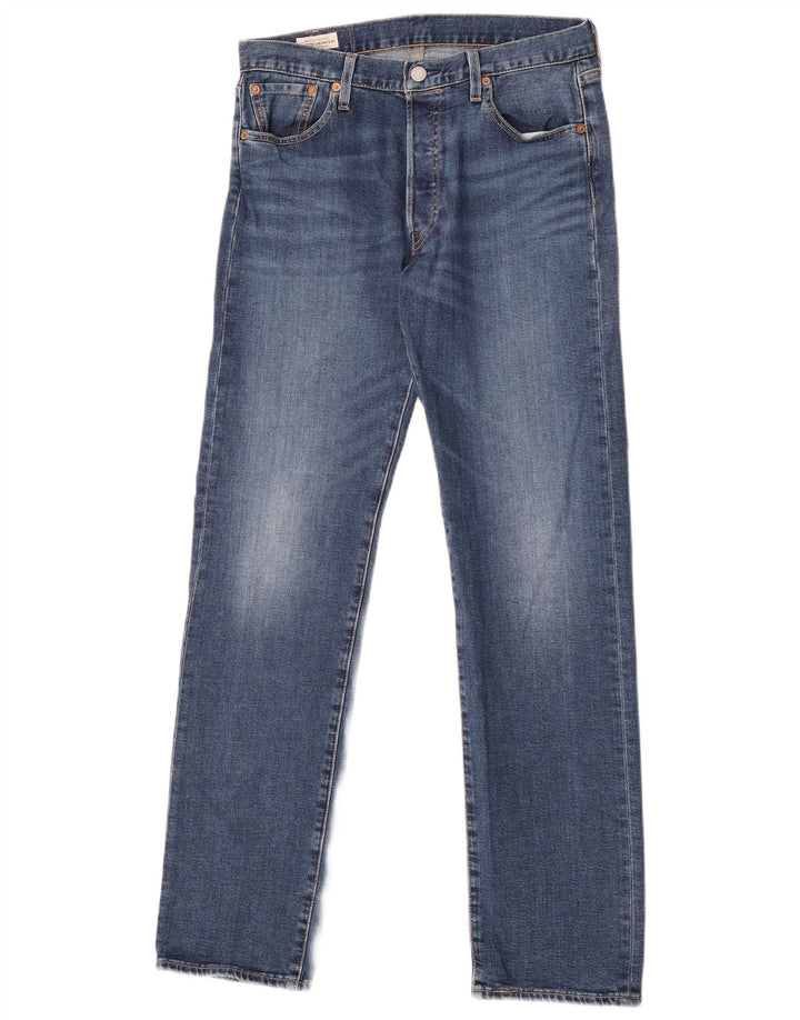 LEVI'S Mens 501 Straight Jeans W30 L32 Blue Cotton