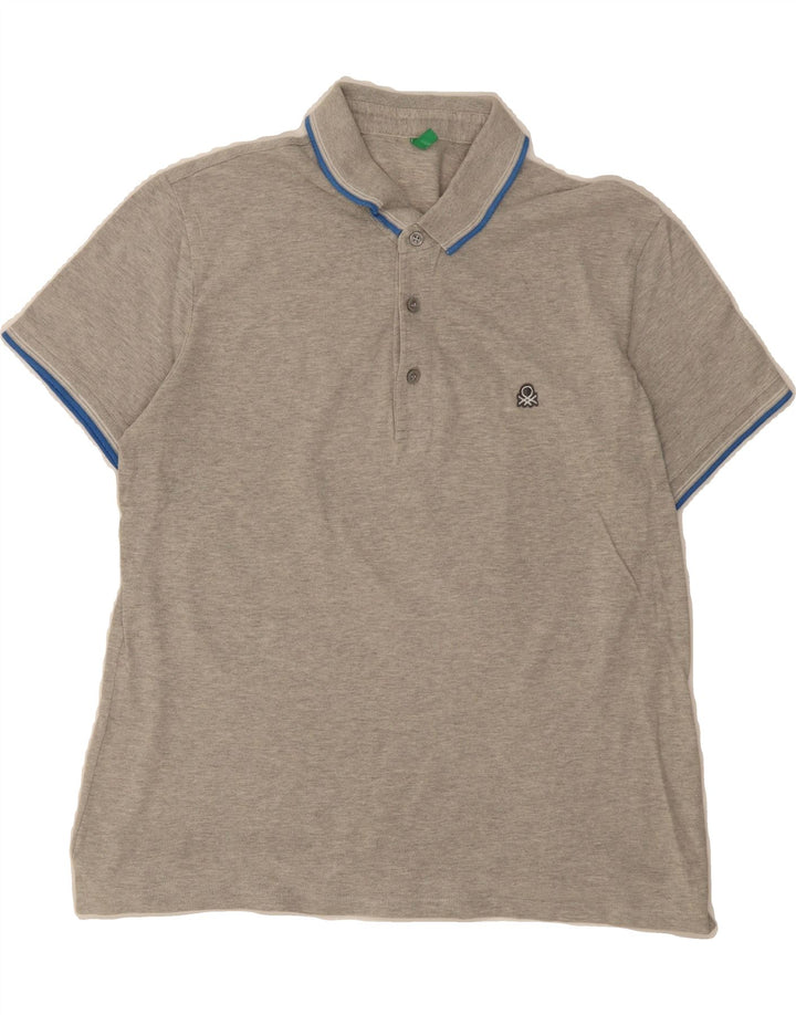 BENETTON Mens Polo Shirt Medium Grey Vintage Benetton and Second-Hand Benetton from Messina Hembry 